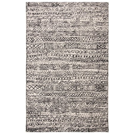 Safavieh 9 x 12 ft. Micro-Loop Hand Tufted Contemporary Rectangle RugIvory & Black MLP228A-9